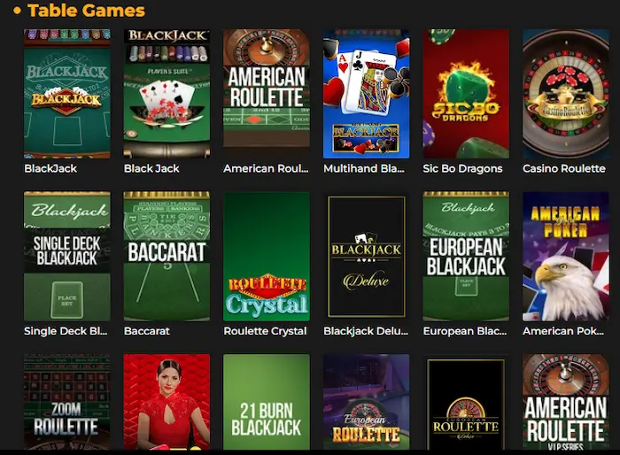 ReefSpins Casino table