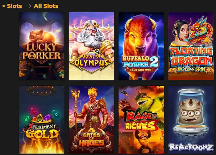 ReefSpins Casino games